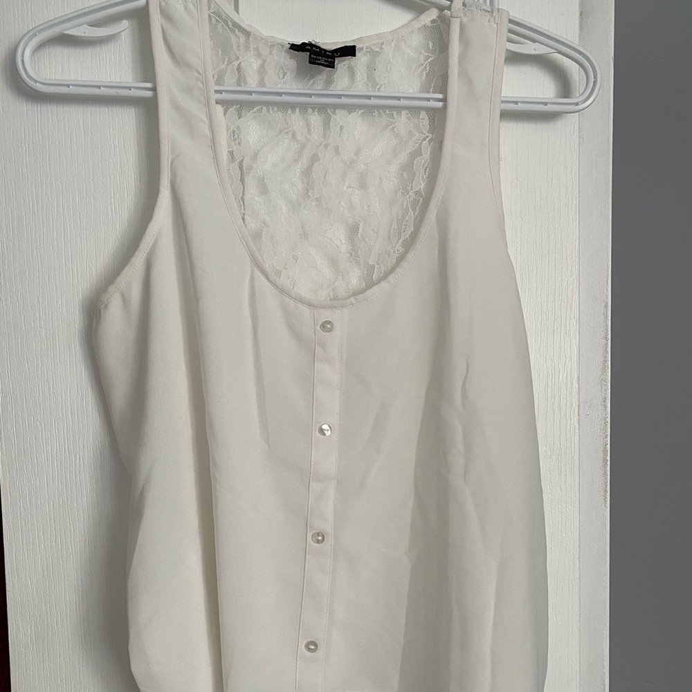 White Casual Tank Top